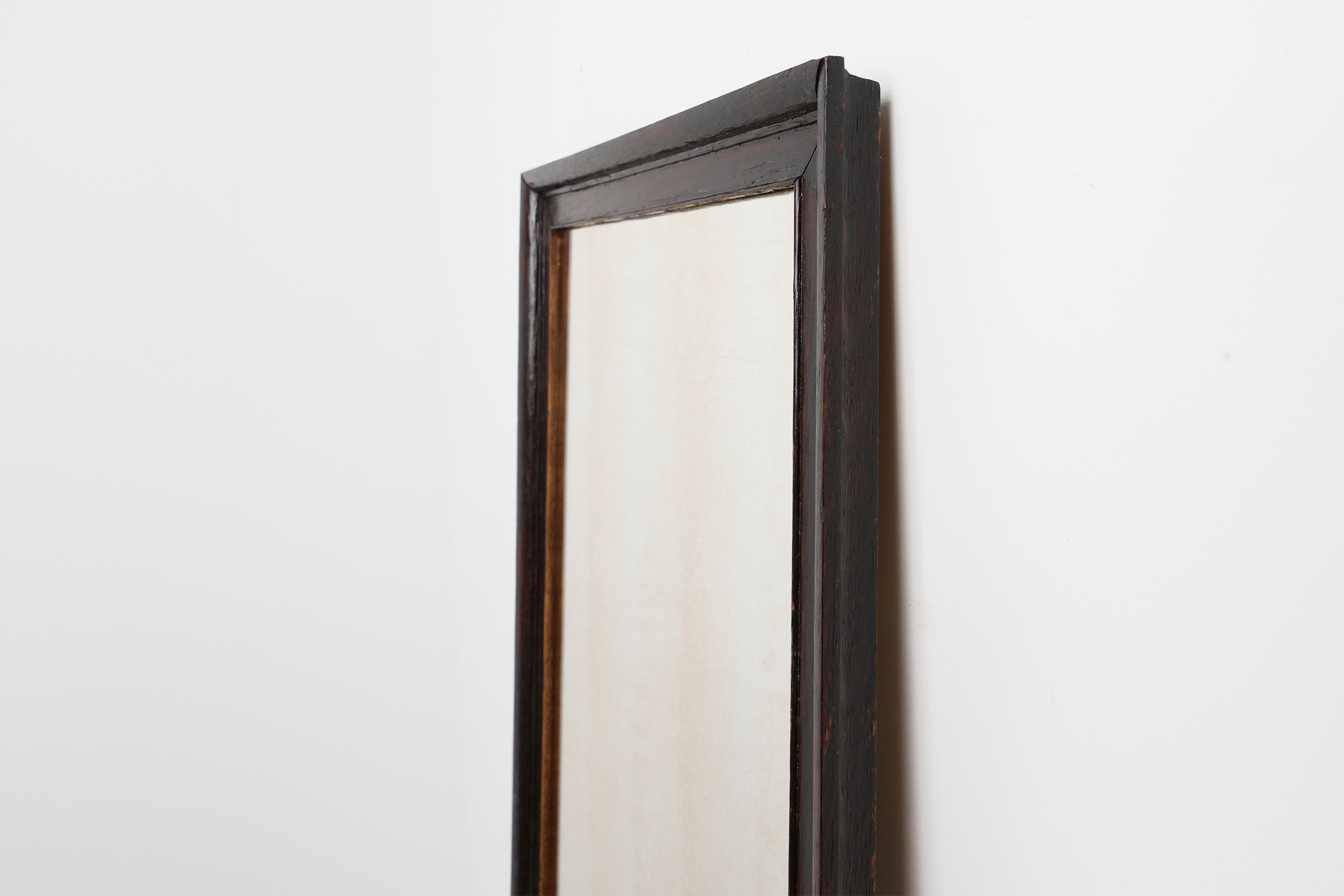 Belgian Art Deco Wooden Mirror with Aged Glass, ca. 1930thumbnail